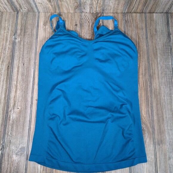 Caramel Cantina Womens Nursing Breastfeeding Comfort Tank XL Green Snap Straps - Picture 2 of 9